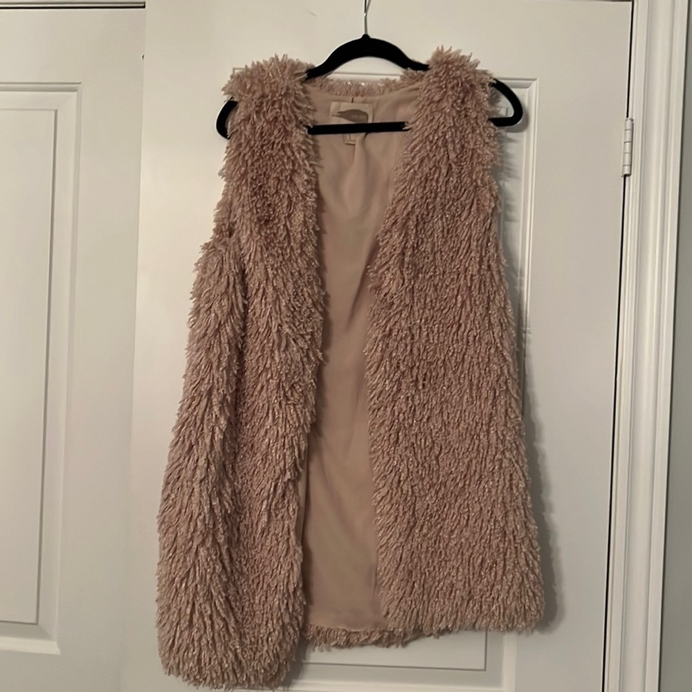 Funky faux fur sweater vest - size M